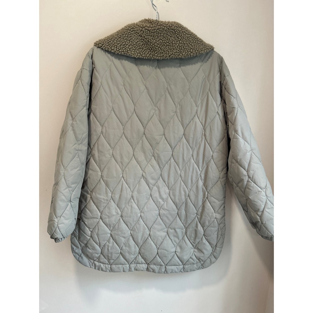 Spiritual Gangster Ivy Quilted Sherpa Jacket Sage green XS/S Elevated Athleisure - Picture 8 of 10